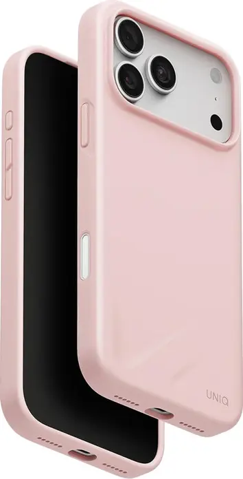 Чехол Uniq Hybrid Magclick для iPhone 18 Pro 6.3 дюйма, цвет Pale Rose, совместимый с MagSafe, поддержка HapticCore для управления камерой, гибридная защита от ударов