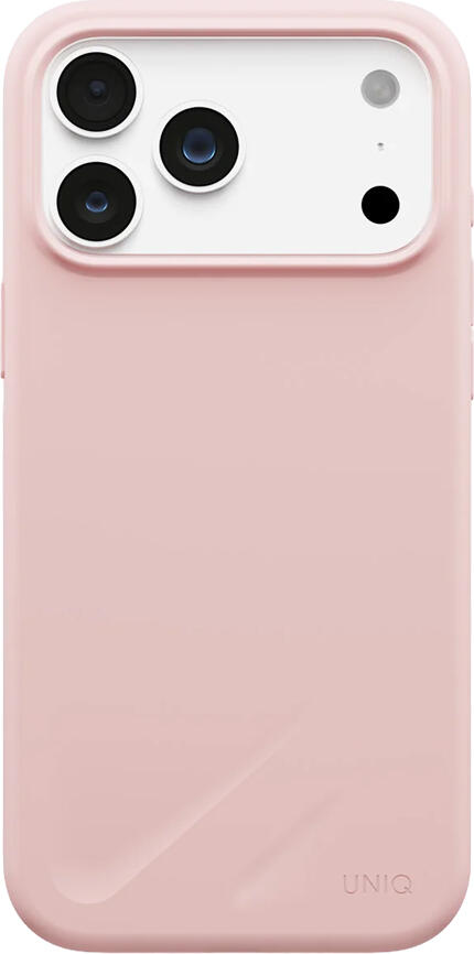 Чехол Uniq Hybrid Magclick для iPhone 18 Pro 6.3 дюйма, цвет Pale Rose, совместимый с MagSafe, поддержка HapticCore для управления камерой, гибридная защита от ударов