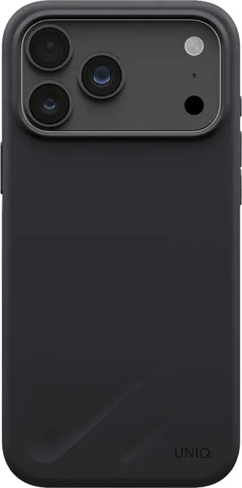 Чехол UNIQ Lino Hybrid для iPhone 18 Pro Max (6.9"), магнитный MagClick из жидкого силикона и поликарбоната, цвет: темно-серый, ударопрочный, противоскользящий, пылезащитный, защита от падений до 2.5м, 1 штука