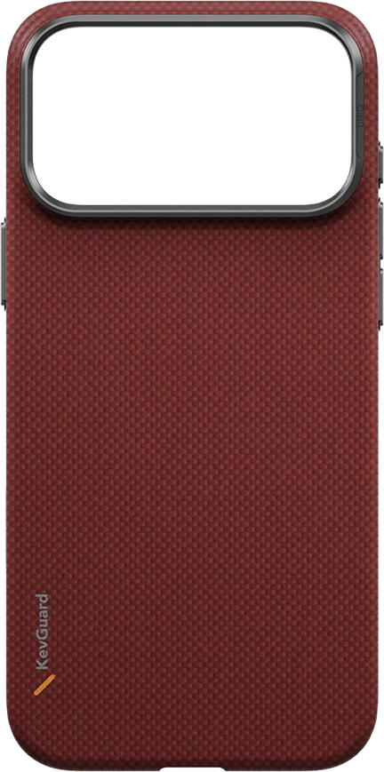 Husa UNIQ Keva Edge pentru iPhone 18 Pro 6.3", Hibrid Fibra de Aramid si TPU, Incarcare Wireless Magnetica MagClick, Protectie HapticCore, Ember Red