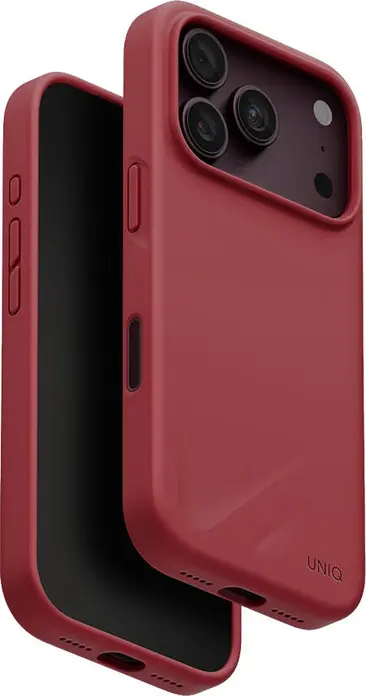 Uniq Hybrid Magclick Case for iPhone 18 Pro 6.3 inch, Cranberry Red, MagSafe Compatible, HapticCore Camera Control Support, Impact Resistant Hybrid Protection