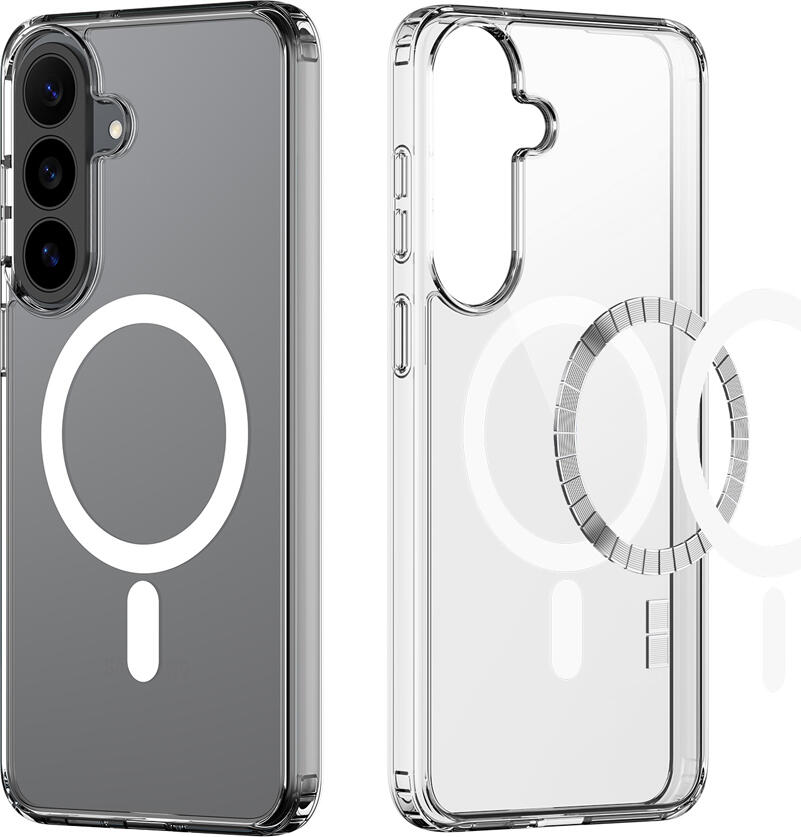 DUX DUCIS Clin Mag Series Case for Samsung Galaxy S26 FE, Hybrid PC and TPU Shockproof Cover with MagSafe Compatible Magnetic Ring, Clear
