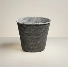 Coș de rufe din ratan cu căptușeală textilă, 52x39x50, gri
