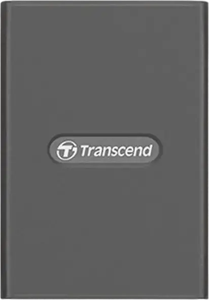 Transcend TS-RDE2 CFexpress Type B Card Reader, USB 3.2 Gen 2x2 20Gbps, USB Type-C and Type-A Connectors, Grey, Heat-Resistant Silicone Cover