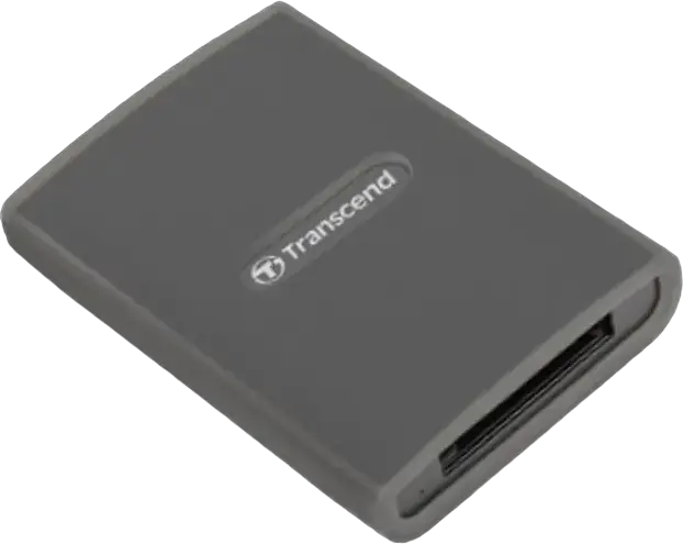 Transcend TS-RDE2 CFexpress Type B Card Reader, USB 3.2 Gen 2x2 20Gbps, USB Type-C and Type-A Connectors, Grey, Heat-Resistant Silicone Cover
