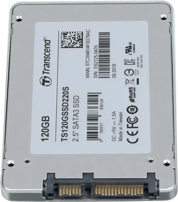 Transcend SSD220S 120GB 2.5-inch SATA III 6Gb/s Internal SSD, 3D NAND TLC, Aluminum Casing, Up to 500MB/s Read, 330MB/s Write, TS120GSSD220S