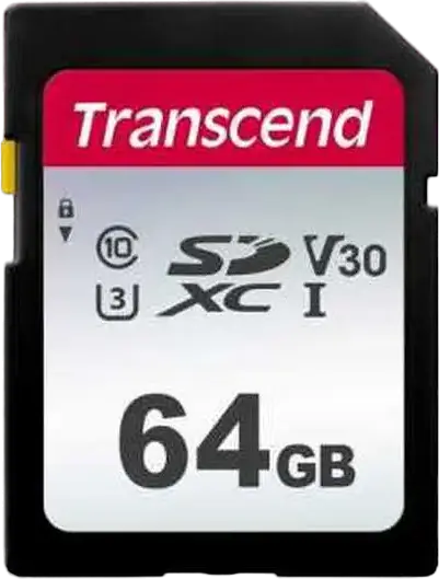 Card de Memorie Transcend SD 300S 64GB SDXC, UHS-I U3 V30 Clasa 10, Viteza Citire 95MB/s, Scriere 45MB/s, Suport Video 4K, TS64GSDC300S
