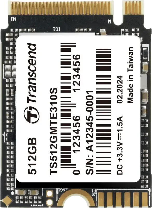 SSD Transcend MTE310S 512GB M.2 2230 NVMe PCIe Gen4 x4, 3D NAND, Citire pana la 3300MB/s, Scriere pana la 1700MB/s, M-key