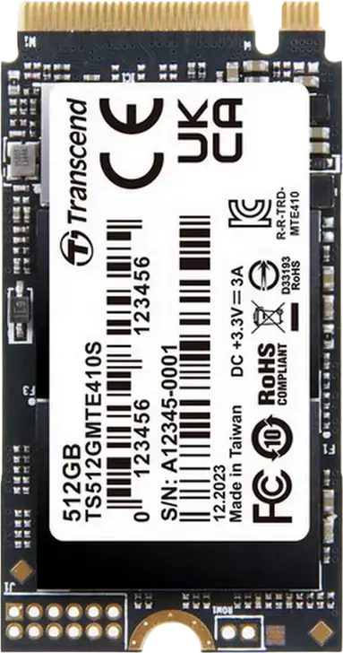 Transcend MTE410S 512GB M.2 2242 NVMe PCIe 4.0 x4 SSD, 3D NAND, Read up to 5000MB/s, Write up to 3500MB/s, Hardware Encryption