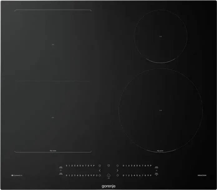 Gorenje GI6432BSCWF Built-in Induction Hob, 4 Zones, Vitroceramic Black, Slider Control, ConnectLife, Bridge Function, Power Boost, 59.5x52 cm
