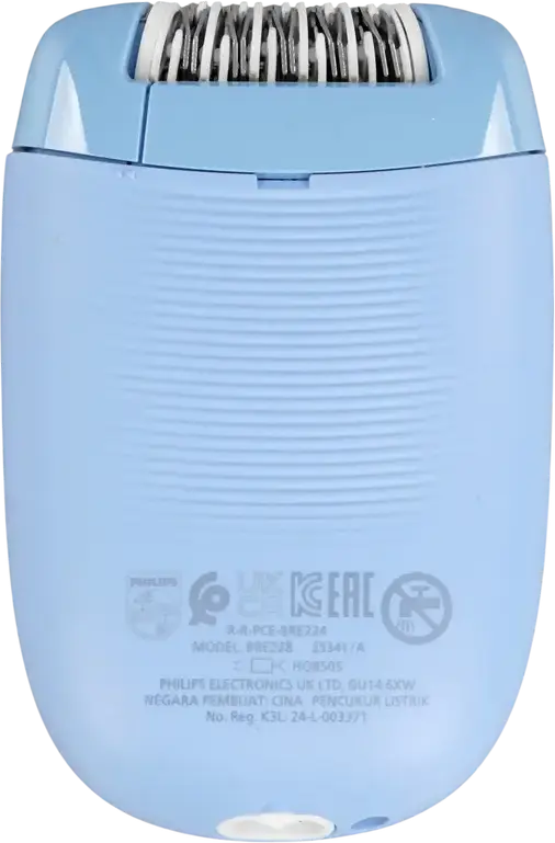 Epilator cu fir Philips BRE228/00 Series 2000, 20 Pense, Cap Spelabil, Albastru, Utilizare Uscata pentru Picioare si Brate, Liditate pana la 4 Saptamani