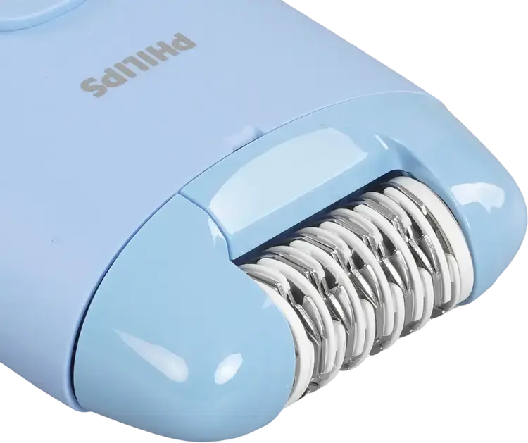 Epilator cu fir Philips BRE228/00 Series 2000, 20 Pense, Cap Spelabil, Albastru, Utilizare Uscata pentru Picioare si Brate, Liditate pana la 4 Saptamani