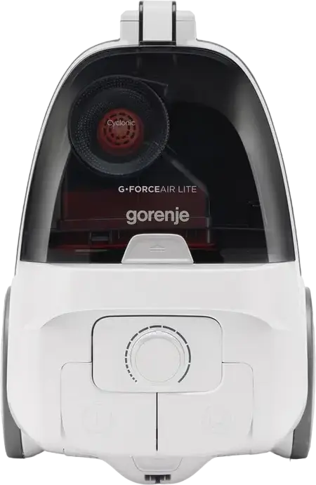 Aspirator fara sac Gorenje VCEA02GALWCY G-FORCEAIR LITE, 700W, Putere Suctie 180W, Container Ciclonic 3.3L, Filtru HEPA, Perie XpandZone, Set de 3 Duze