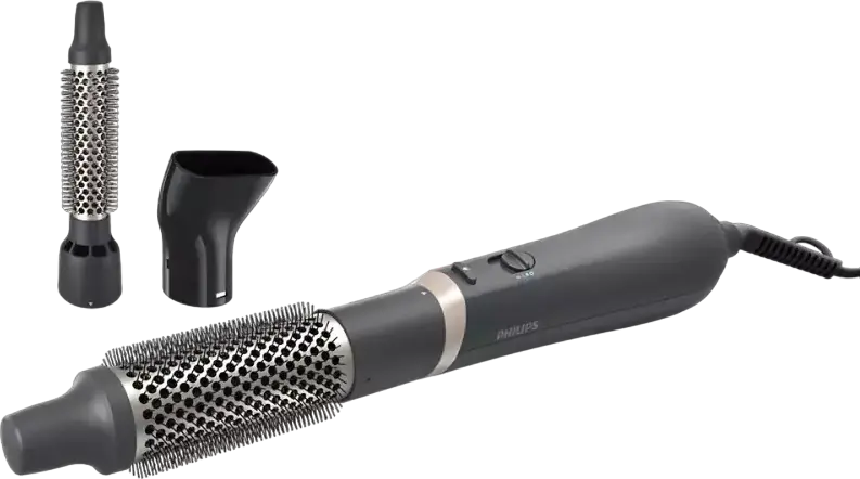 Стайлер для волос Philips BHA301/00 серии 3000, 800 Вт, керамическое покрытие с аргановым маслом, 3 режима температуры, 2 режима потока воздуха, серый, набор из 3 аксессуаров