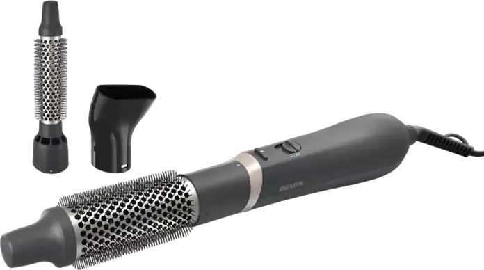 Стайлер для волос Philips BHA301/00 серии 3000, 800 Вт, керамическое покрытие с аргановым маслом, 3 режима температуры, 2 режима потока воздуха, серый, набор из 3 аксессуаров