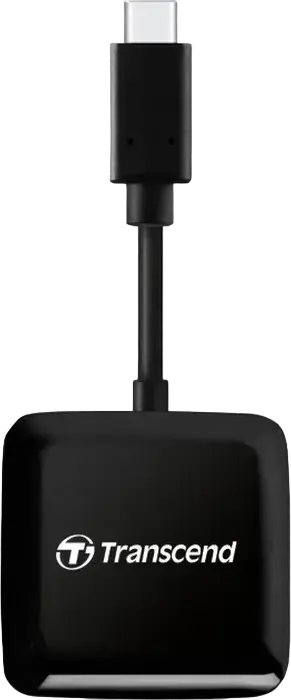 Transcend TS-RDC3 USB 3.2 Gen 1 Type-C Card Reader for SD and microSD, UHS-I Support, Compatible with Android, MacBook, iPad Pro, Black