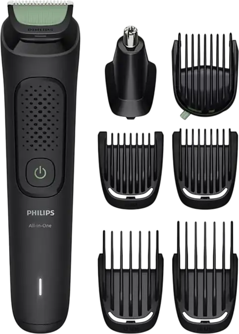 Philips MG3930/15 All-in-One Trimmer 3000 Series for Men, Stainless Steel Self-Sharpening Blades, 0.5-16mm Length, USB Charging, Set of 7 Attachments