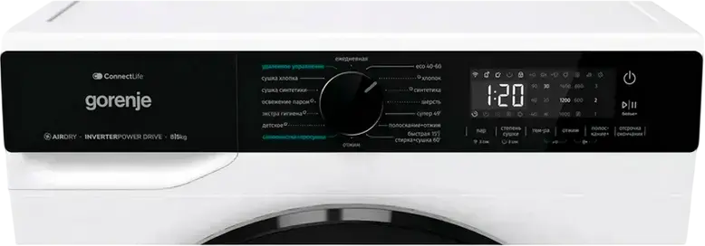 Стирально-сушильная машина Gorenje WD2PA854ADW с инверторным двигателем PowerDrive, 8кг стирка/5кг сушка, 1400 об/мин, AllergySteam, Wi-Fi ConnectLife