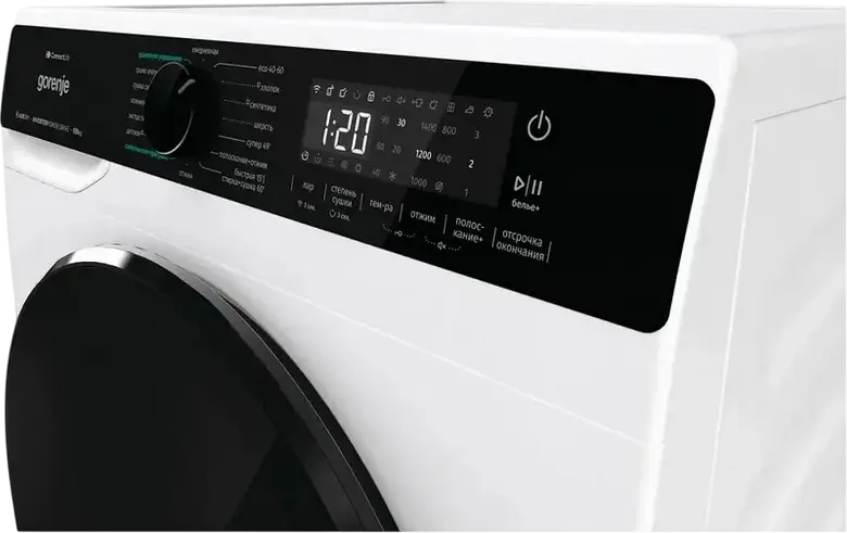 Стирально-сушильная машина Gorenje WD2PA854ADW с инверторным двигателем PowerDrive, 8кг стирка/5кг сушка, 1400 об/мин, AllergySteam, Wi-Fi ConnectLife