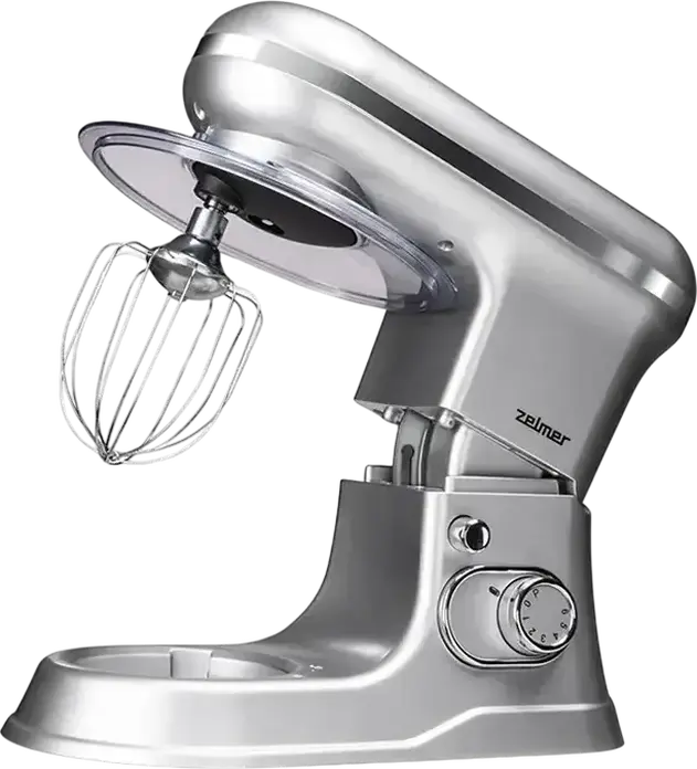 Планетарный миксер Zelmer ZKR1360, 1200 Вт, чаша из нержавеющей стали 6 л, 10 скоростей, серебристый, Smart Mix Technology, набор из 3 насадок