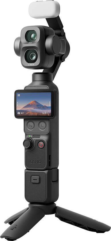 DJI Osmo Pocket 4P Vlog Combo Set, 4K/240fps Video, Dual CMOS 1-inch & 1/1.28-inch Sensors, 37MP Photo, 3-Axis Gimbal, 103GB Storage, Black