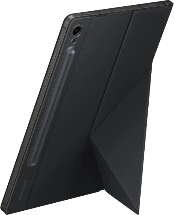 Husa Samsung Smart Book Cover EF-BX710PBEGWW pentru Galaxy Tab S9 si Tab S9 FE 11 inch, Poliuretan si Policarbonat, Magnetica, Auto Wake/Sleep, Negru