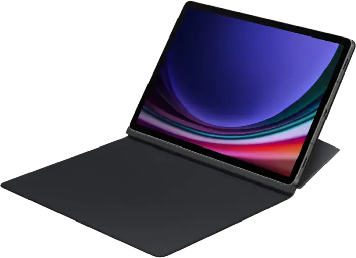 Husa Samsung Smart Book Cover EF-BX710PBEGWW pentru Galaxy Tab S9 si Tab S9 FE 11 inch, Poliuretan si Policarbonat, Magnetica, Auto Wake/Sleep, Negru