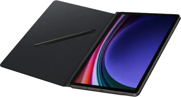 Husa Samsung Smart Book Cover EF-BX710PBEGWW pentru Galaxy Tab S9 si Tab S9 FE 11 inch, Poliuretan si Policarbonat, Magnetica, Auto Wake/Sleep, Negru
