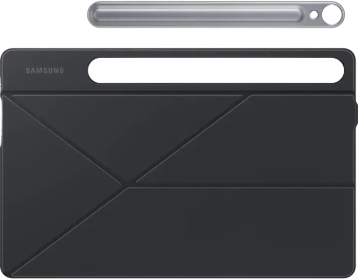 Husa Samsung Smart Book Cover EF-BX710PBEGWW pentru Galaxy Tab S9 si Tab S9 FE 11 inch, Poliuretan si Policarbonat, Magnetica, Auto Wake/Sleep, Negru