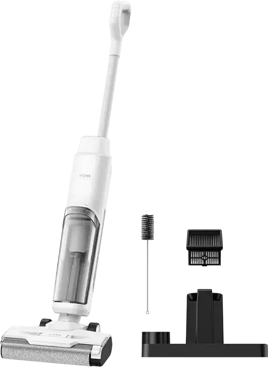 Aspirator Vertical Mova K10, Aspirare Umeda si Uscata, 200W, Putere Suctie 6.5 kPa, Rezervor 0.6L, Filtru HEPA, Baterie Li-Ion, Alb