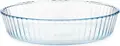 Set de 5 piese Pyrex 818B000 Bake & Enjoy Tava de copt din sticla borosilicate, 2.1L, rezistenta la calume si zgarieturi, safe pentru cuptor si congelator