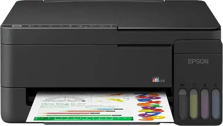Epson EcoTank L3351 Multifunction Printer, Print Scan Copy, Wi-Fi Direct, 5760 x 1440 DPI, Black, Includes Set of 5 Ink Bottles