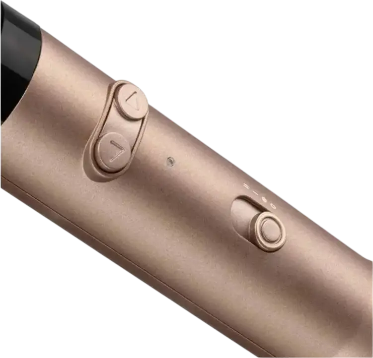 BaByliss AS953SE Big Hair Duo Rotating Hot Air Styler Blow-Dry Brush, 650W, Ceramic Coating, Ionic Technology, Set of 2 Brush Attachments, Gold/Grey