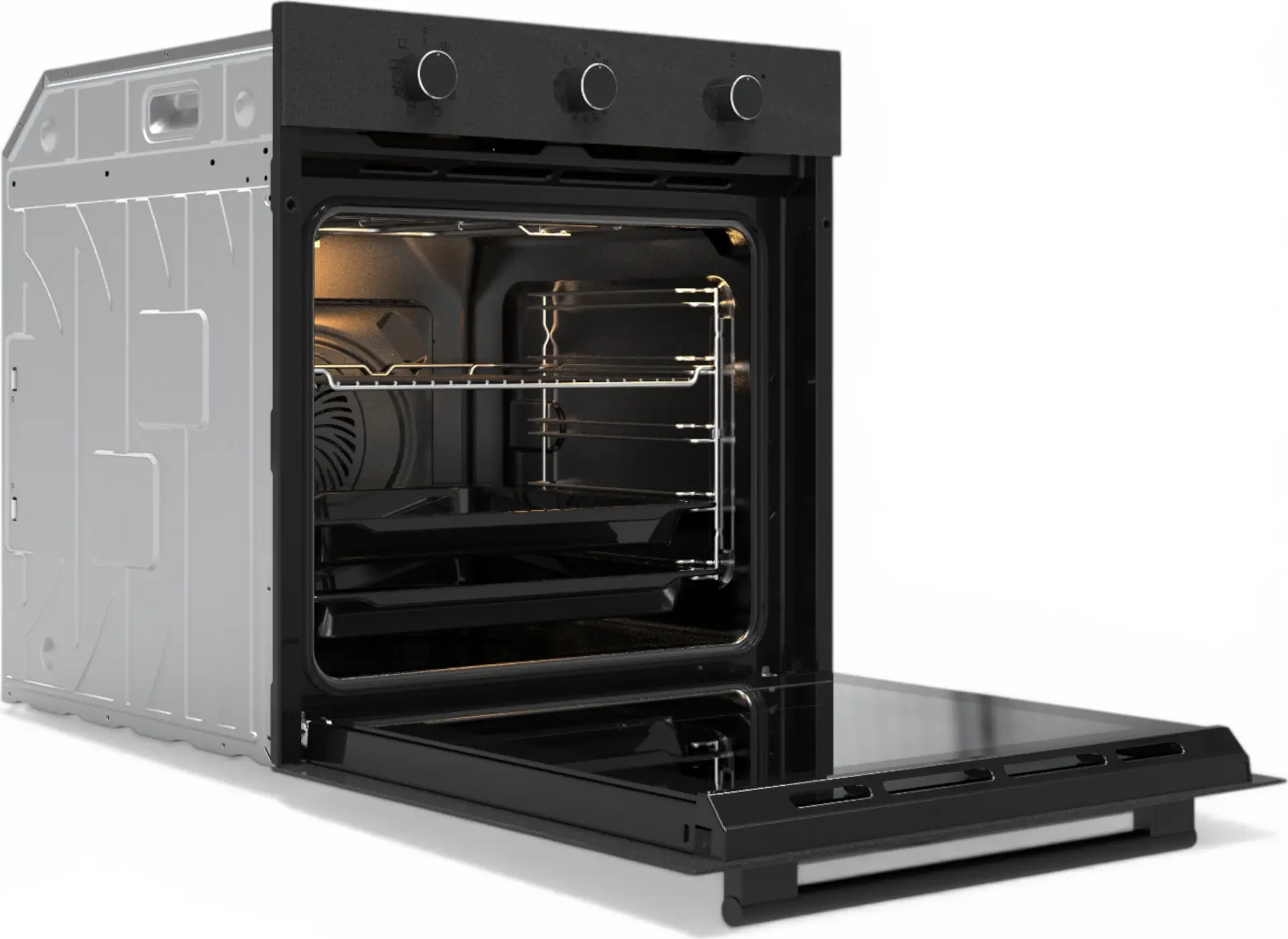 Tornado HM74 8F99 BL MATT Built-in Electric Oven, 74L, 8 Cooking Modes, Convection, Grill, Triple Glazing, Easy-clean Enamel, Class A, 60cm, Black Matt