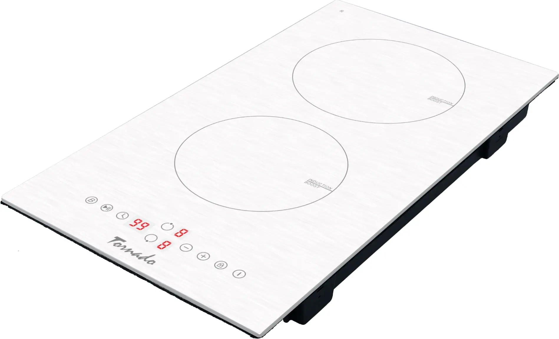 Tornado GTR300NLP Built-in Induction Cooktop, 30 cm, 2 Cooking Zones, 3700W, Touch Control, Boost Function, Timer, White Glass-Ceramic