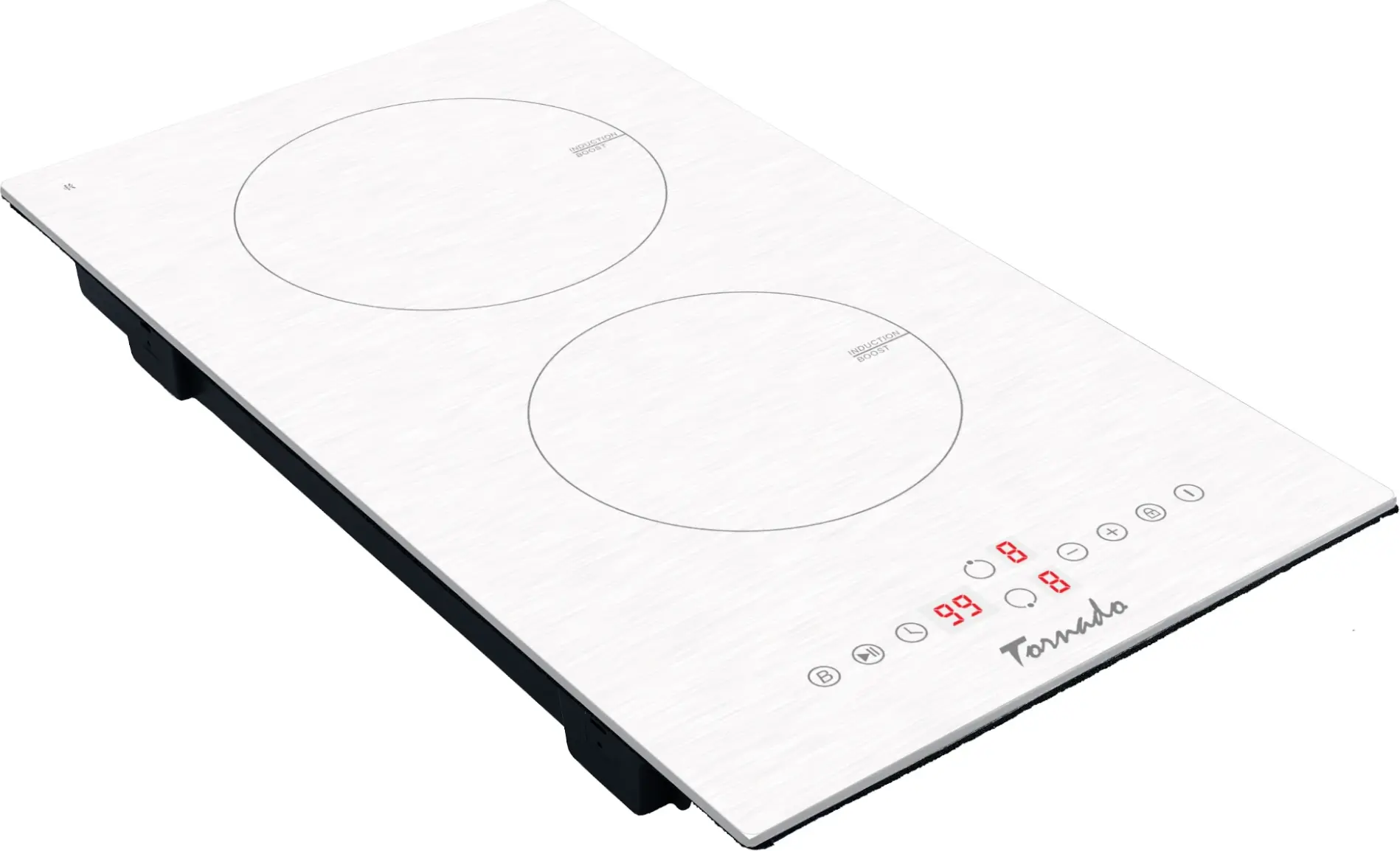 Tornado GTR300NLP Built-in Induction Cooktop, 30 cm, 2 Cooking Zones, 3700W, Touch Control, Boost Function, Timer, White Glass-Ceramic