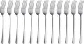 Pulsiva Nizza Table Fork Set of 12, 18/0 Chrome-Stainless Steel, Mirror Polished, Rustproof, 20.5 cm, Dishwasher Safe