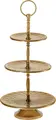 VEGA Display Sema 3-Tier Decorative Etagere, Gold Aluminum, 27.5x53.5 cm, Modern Classic Design