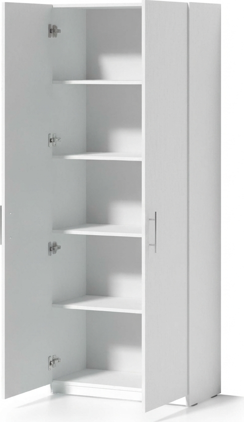 Офисный шкаф Fabrik Home Office Line 11, ламинированная ДСП, Белый ясень, 800x2000x400 мм, 2 двери, 5 полок