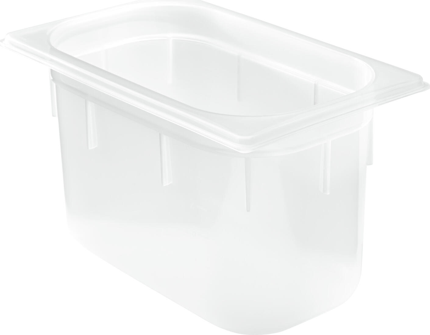 PULSIVA Risa GN 1/4 Rectangular Plastic Container, 3.7L Food Grade Polypropylene, Transparent, Shockproof, BPA-Free, Dishwasher and Microwave Safe