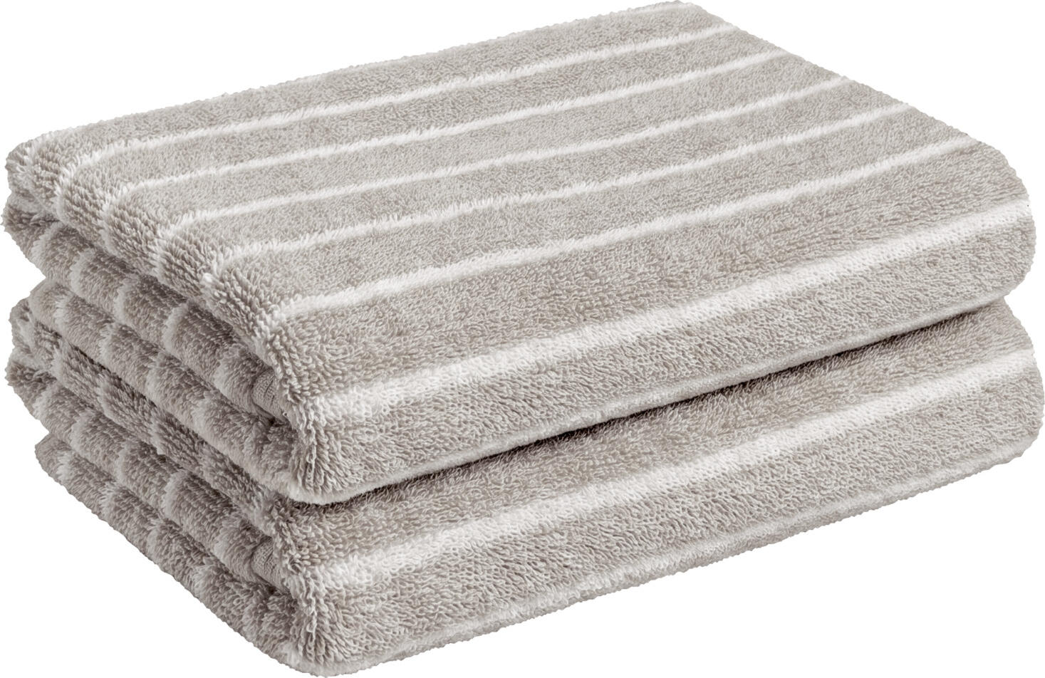 Set de 2 prosoape de dus PULSIVA Tinos, 100% bumbac terry dens, 70x140 cm, Culoare: gri-piatra/alb, certificate OEKO-TEX Standard 100, prosoape absorbante
