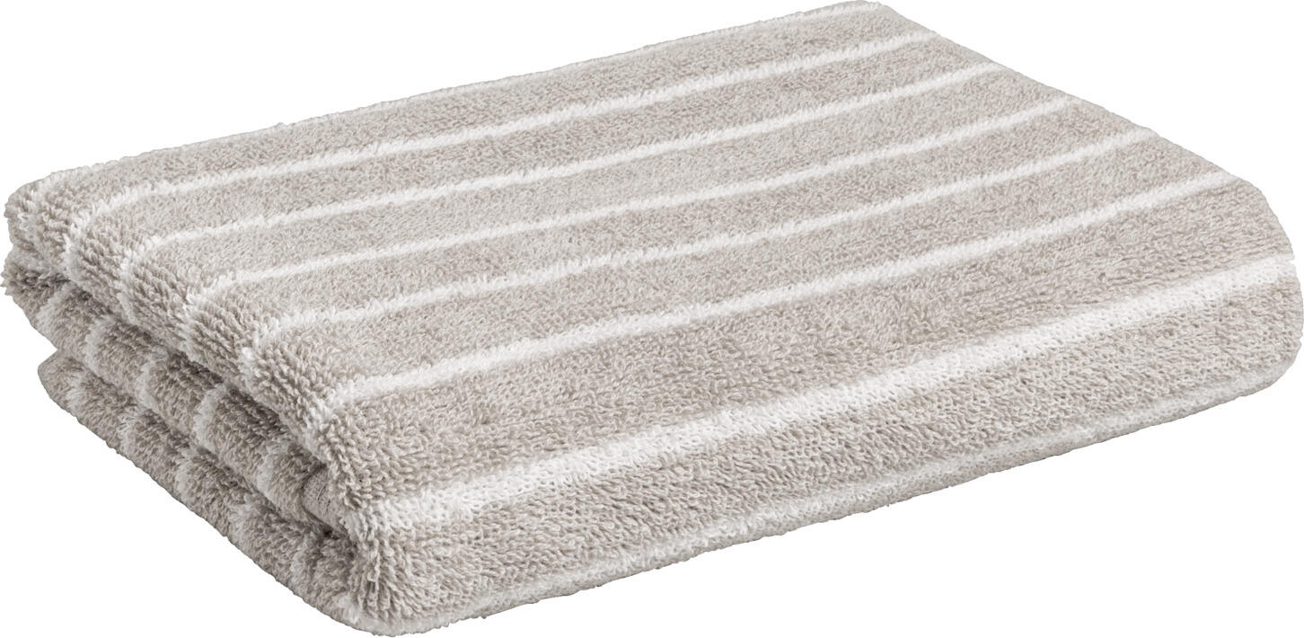 Set de 2 prosoape de dus PULSIVA Tinos, 100% bumbac terry dens, 70x140 cm, Culoare: gri-piatra/alb, certificate OEKO-TEX Standard 100, prosoape absorbante