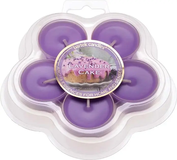 Bartek Candles Lavender Cake Scented Tea Light Candles, Natural Wax, Purple, Set of 5 pieces