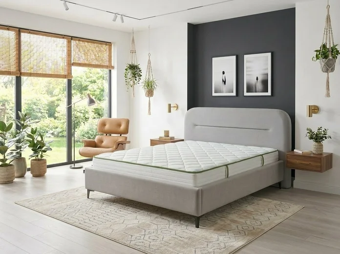 Saltea Ortopedica Interdepo Celia, 180x200x25 cm, Arcuri Pocket, Spuma Memory, Dubla Fata Mediu-Tare/Tare, Suporta 130kg, Hipoalergena