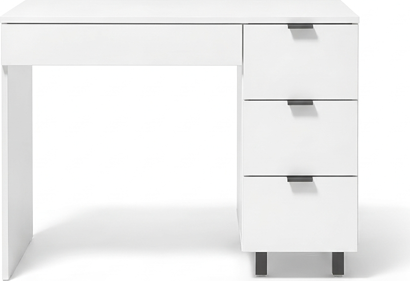 Fabrik Home ARM Desk, White Ash Laminated Particle Board, 1000x600x750mm, 4 Drawers with Ball-Bearing Guides, Ergonomic Design