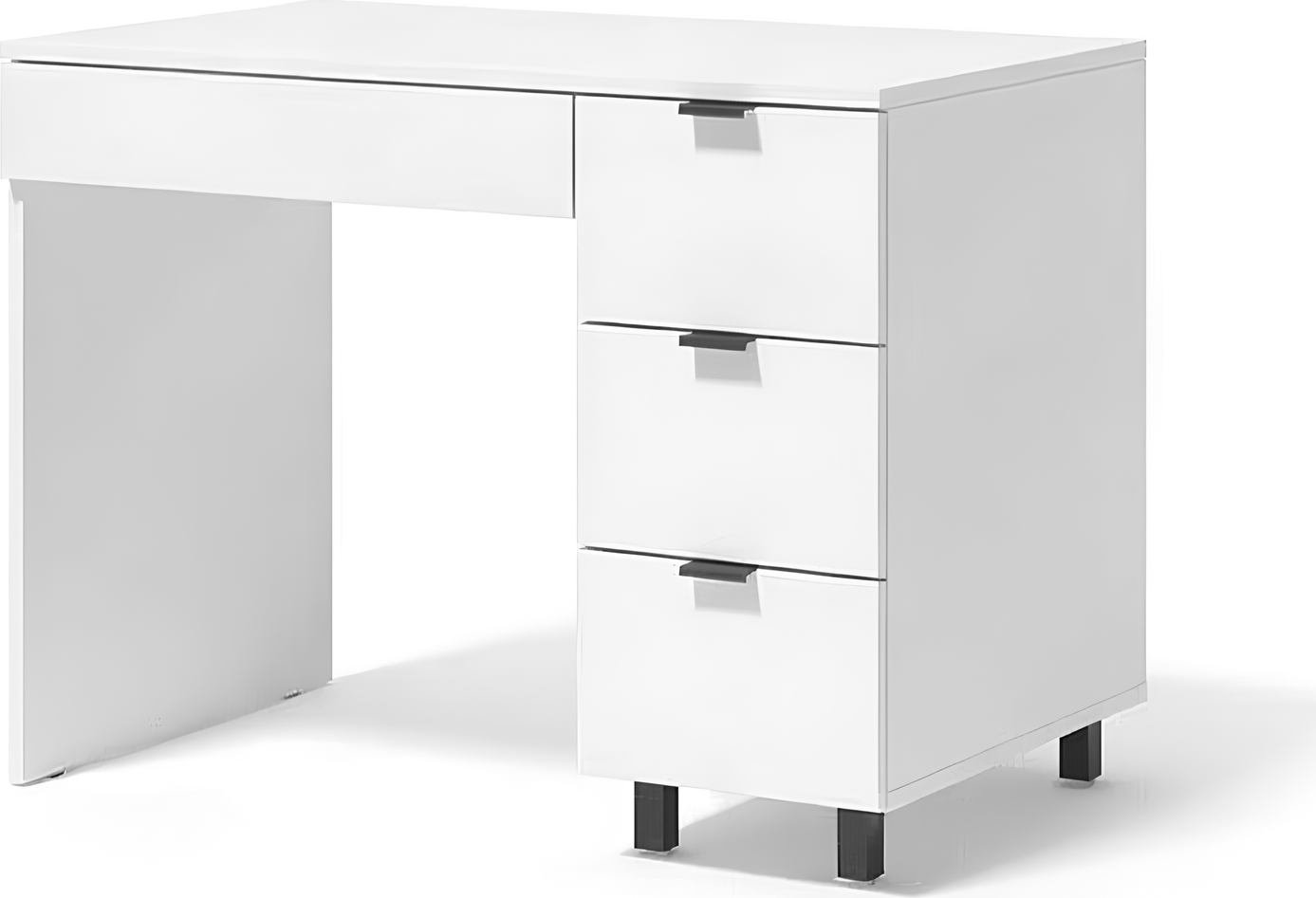 Fabrik Home ARM Desk, White Ash Laminated Particle Board, 1000x600x750mm, 4 Drawers with Ball-Bearing Guides, Ergonomic Design