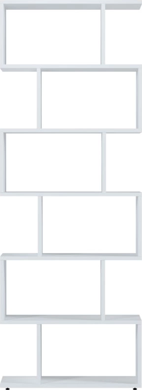 Fabrik Home WALLY Open Asymmetric Shelving Unit, Laminated Chipboard, White Ash, 800x1800x250 mm, Room Divider for Books and Decor