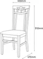 Elegance Dining Chair, Solid Wood, Walnut Finish, Brown Soft Textile Upholstery, Carved Frame, 450x910x470 mm