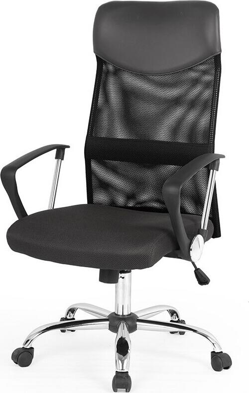 N 23 Modern Office Chair, Grey Acrylic Mesh, Chrome-Plated Base and Gas Lift, Padded Backrest with Lumbar Support, Metal Frame, 120 kg Capacity