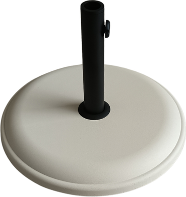 Chomik GAO0896 Concrete Garden Umbrella Base, 16kg, 45 cm Diameter, White, High-Quality Concrete with Tightening Screw, Fits 30-38 mm Poles